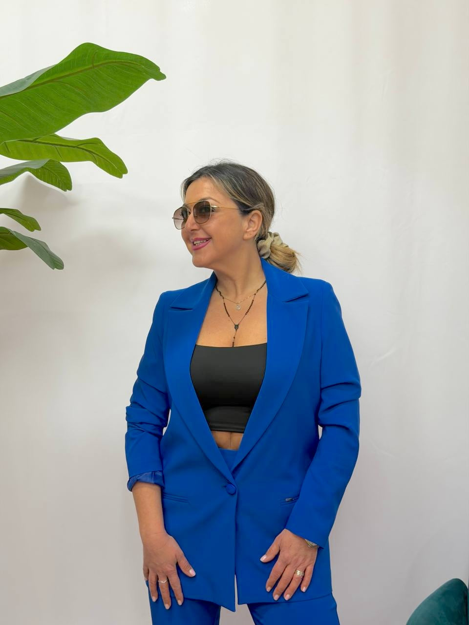 NUALY | Taulier mono petto con pantalone a zampa